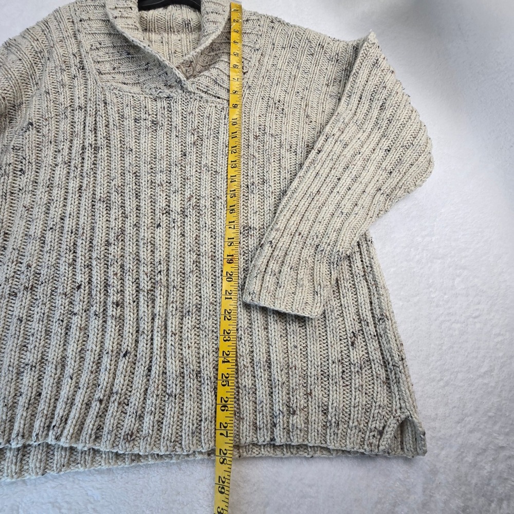 Mens Knit Sweater L? Pullover Shawl Collar Grandpacore Academia Professor Basic - Picture 5 of 10